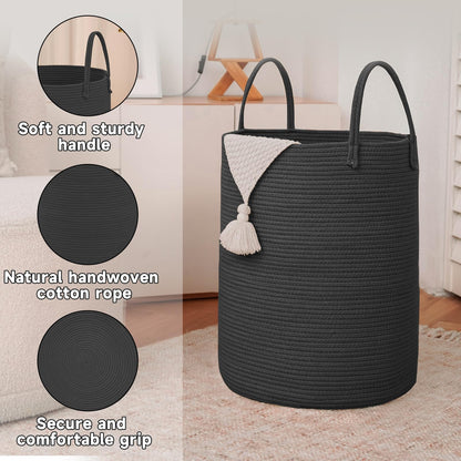 60L Cotton Rope Laundry Basket Hamper