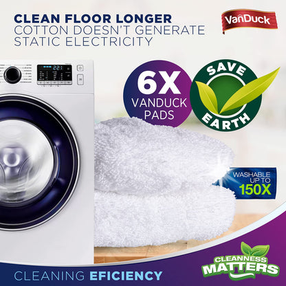 100% Cotton Terry Mop Pads 15x8 Inches (6 Count)