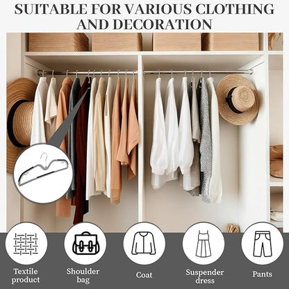 LemonRoad 36 Pack Short Neck Hangers, Upgraded Non-Slip Plastic Hangers Lifts Clothes 3" Higher, Space Saving 360 Swivel Hook for Closet Organizer, Shirts Jackets Dresses, Smooth (Black Gray)