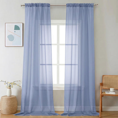 Sheer Curtains 108 Inch Length 2 Panels Set (2 Count)