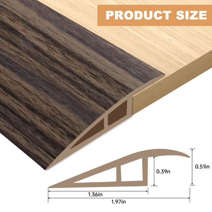Vinyl Door Threshold Flooring Transition Strip Self Adhesive Carpet Edging Strip for Laminate Doorway Edge Threshold from 1 (6.6 Foot)