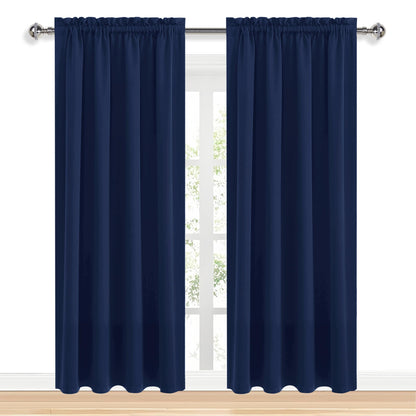 Blackout Curtains for Bedroom 52 x 95 Inch Long Navy Blue 2 Panels (2 Count)