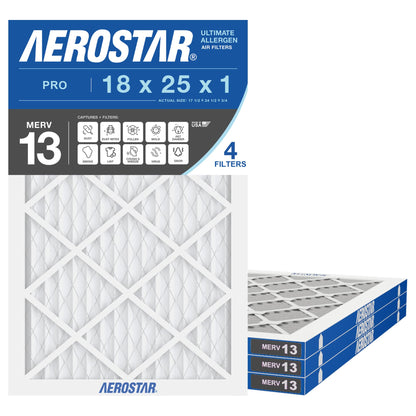 Air Filter 18x25x1 MERV 13 AC Filter (4 Count)
