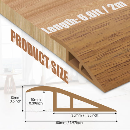 Floor Transition Strip Door Threshold 78" Floor Transition Reducer Trim on The Edges Threshold Strip Self Adhesive Suitable for Doorways