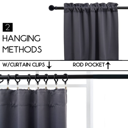 Blackout Kitchen Curtain 20 Inches Long (2 Count)