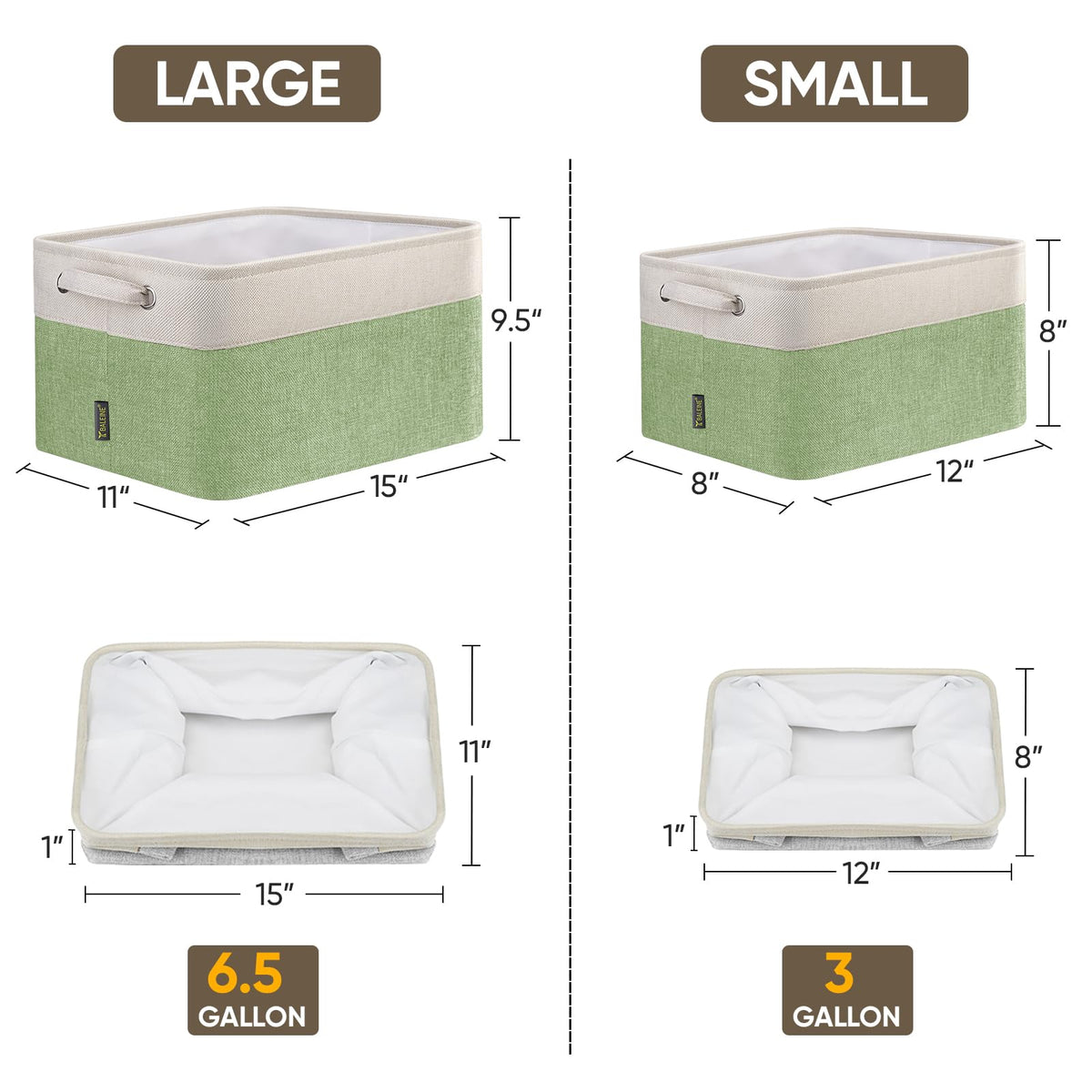 2 Pack Fabric Closet Storage Bins for Shelves (2 Count)