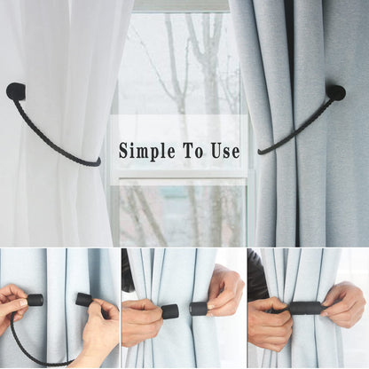 Magnetic Curtain Tiebacks Decorative Holdbacks Rope Tie Back Drapes Hangtty
