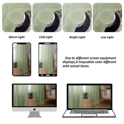 Light Green Sheer Valances for Windows (2 Count)