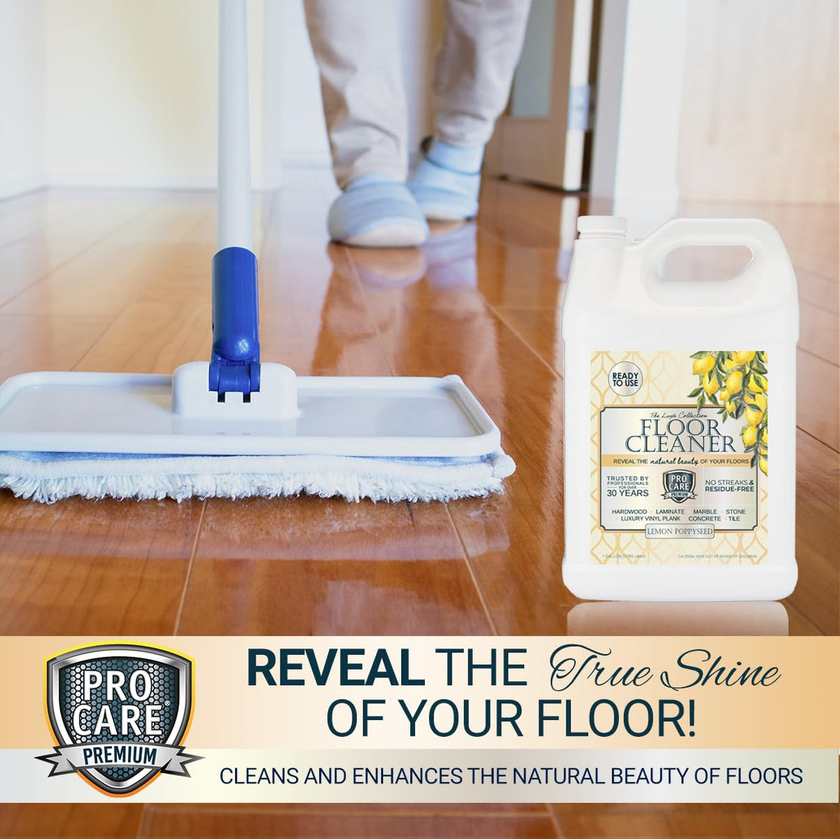 Floor Cleaner Ready to Use Lemon Poppyseed (128 Fl Oz)