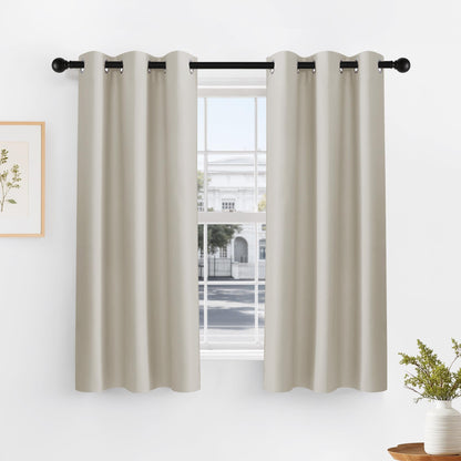 Cream Blackout Curtains 45 inch Length 2 Panel Set (2 Count)