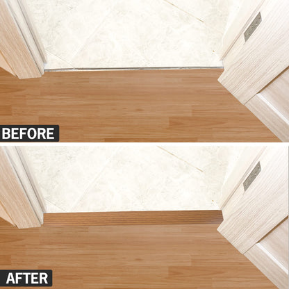 16.4Ft Floor Transition Strip Self Adhesive Vinyl Cover Floor Strip Flat Divider Transition Strip Wood Grain Design for Laminate Floor Gaps and Doorway Transitions (16.4 Foot)