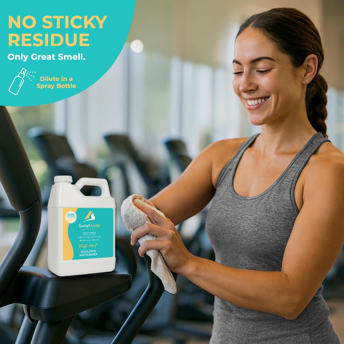 SwaytAway Fitness Mat Cleaner Concentrate Fresh Mint (32 Fl Oz)
