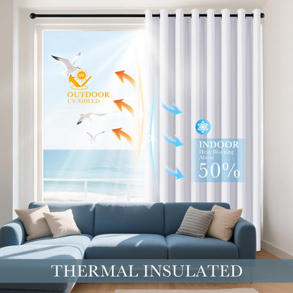 Pure White Room Darkening Curtains for Living Room