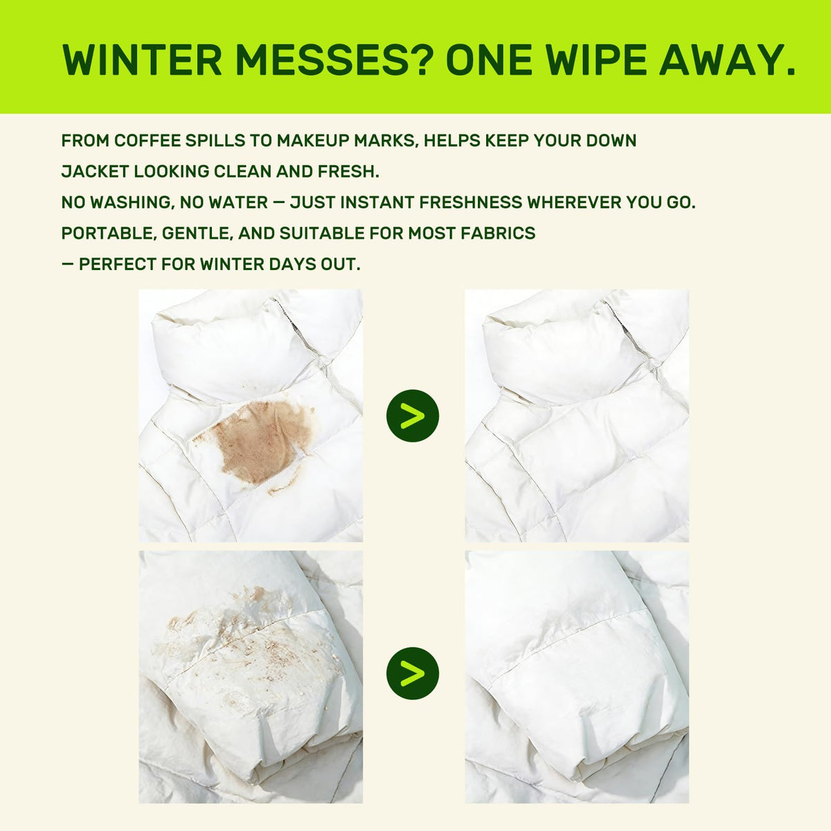 Stain Remover Wipes for Clothes & Fabric (50 Count)