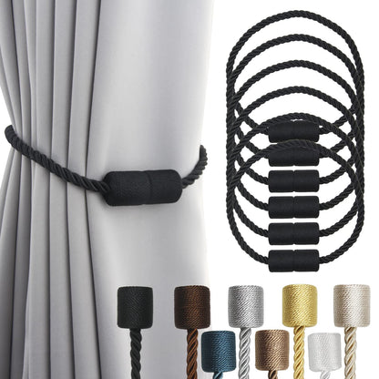 Magnetic Curtain Tiebacks Holdbacks Decorative Tie Backs for Windows Porlau (6 Count)