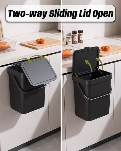 3.2 Gal Hanging Trash Can with Slide Lid