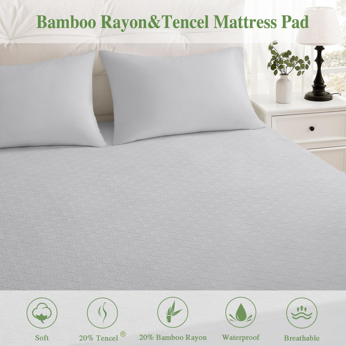 2 Pack Twin Mattress Protector Waterproof