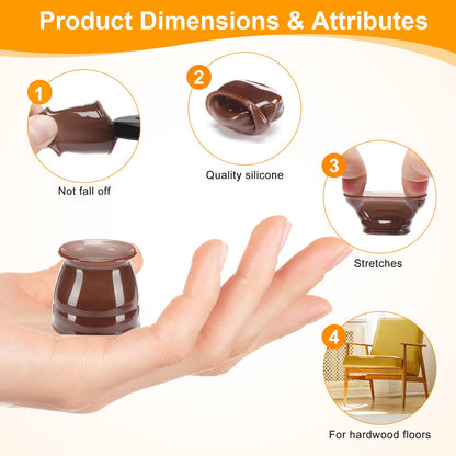 24 Pack Chair Leg Floor Protectors for Hardwood Floors (24 Count)