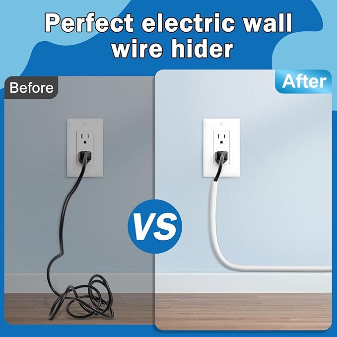 UOMTFAI Wall Cord Hider 78 Inch - Self-Adhesive Wire Cover Raceway for Walls, Flexible PVC Cable Concealer for Home and Office, W0.59 H0.39in - White