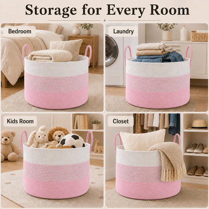 115L Extra Large Blanket Basket for Living Room