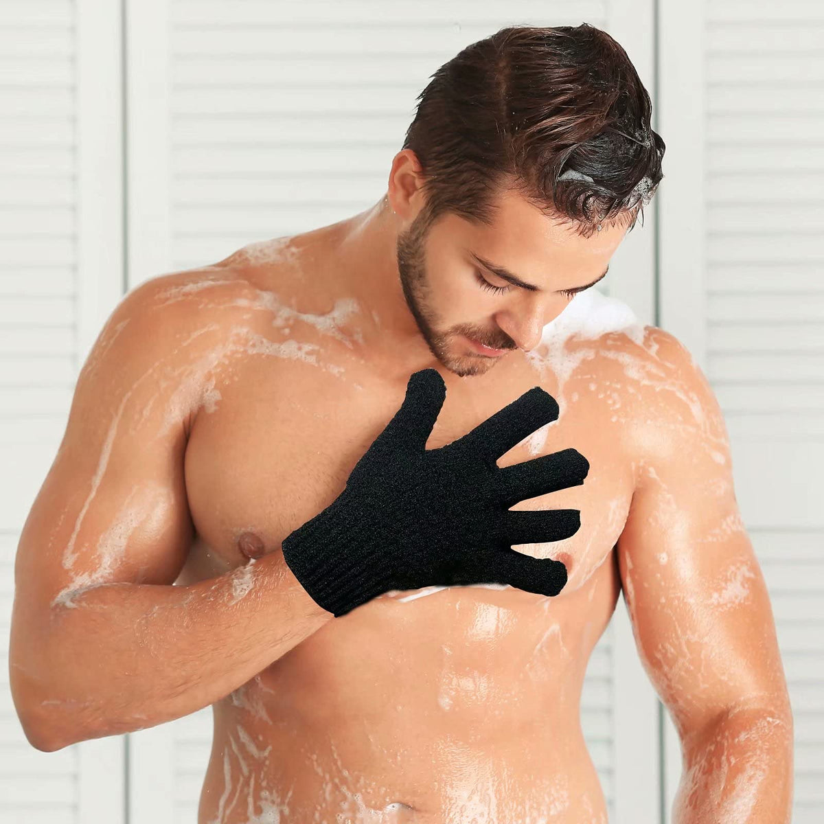 2 Pairs Bath Exfoliating Gloves for men and women (4 Count)