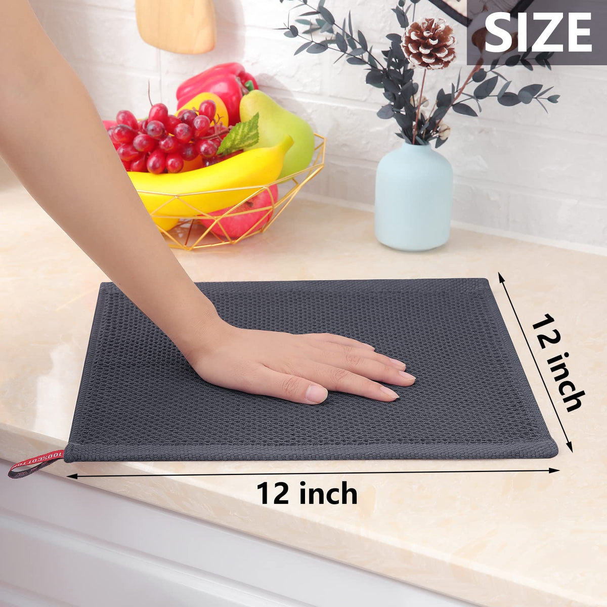 100% Cotton Waffle Weave Kitchen Dish Cloths 24 (24 Count)