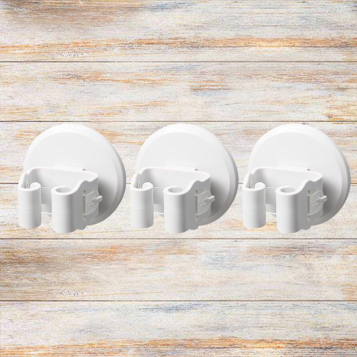 3pcs Wall mounted Suction Cup Mop and Broom Holder Clips