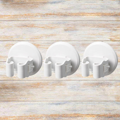 3pcs Wall mounted Suction Cup Mop and Broom Holder Clips