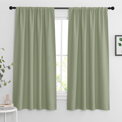 Blackout Curtains for Bedroom Living Room Nursery 63 inches Long