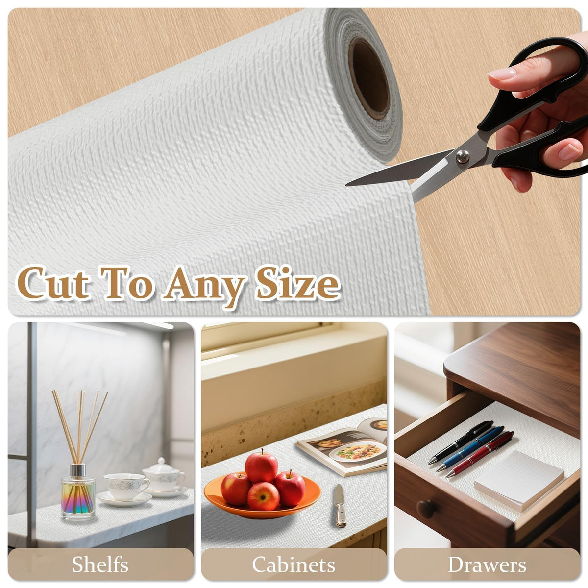 Drawer and Shelf Liner for Kitchen Cabinet Non Adhesive Non Slip 12in x 30FT