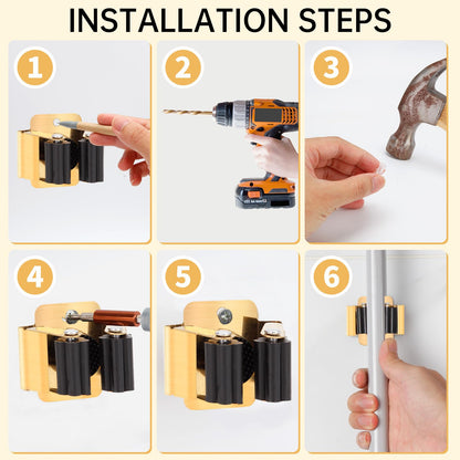 4pcs Anti Slip Broom and Mop Holder (6.08 Ounce)
