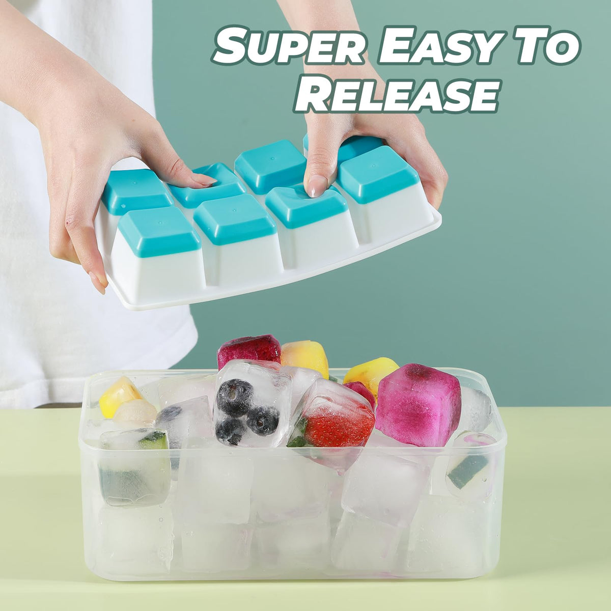 Large Ice Cube Trays with Lid (2 Count)