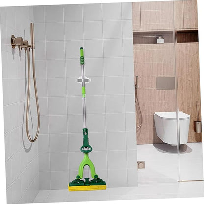 2pcs Mop Broom Holders Wall Mount Kitchen Organizer Self Adhesive Towel Hooks for Bathroom