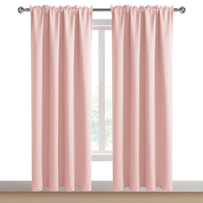 Blackout Curtains for Bedroom 52 x 84 Inch Long Blush Pink 2 Panels (2 Count)