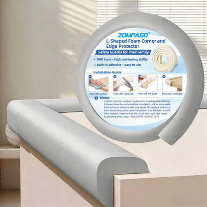 Foam Baby Edge Protector Strip Furniture Safety 1.8inx6.56FT（Grey）