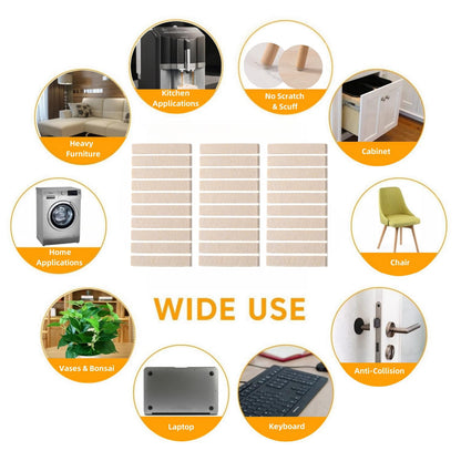 Felt Strips with Adhesive Backing for Furniture (129 Count)