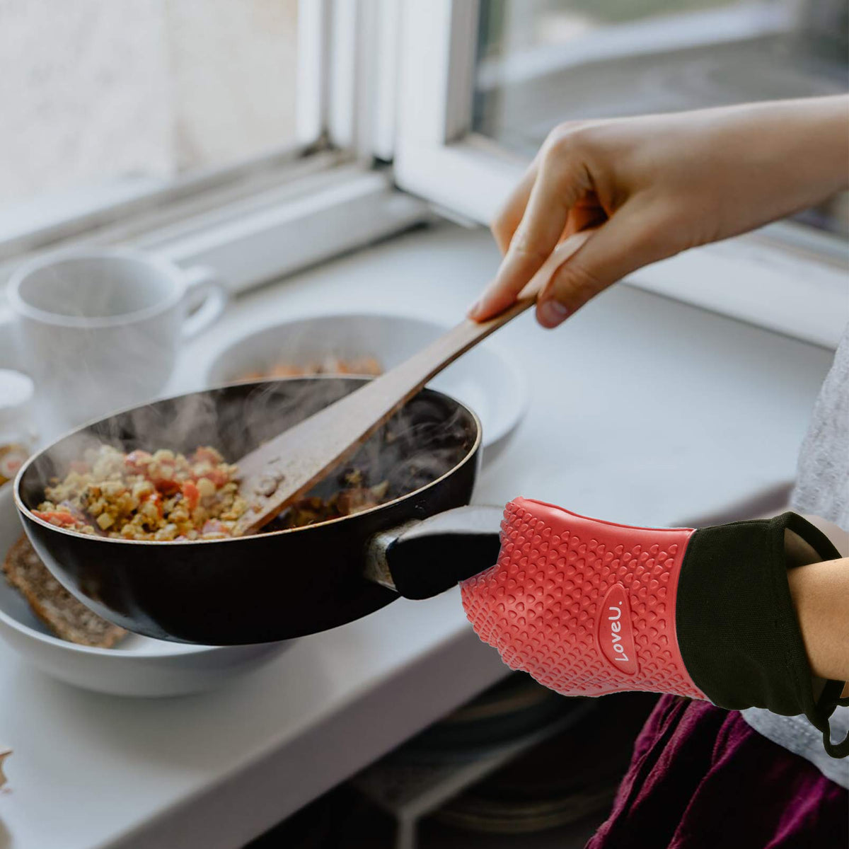 Silicone Oven Mitts Gloves (2 Count)