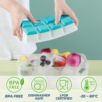Large Ice Cube Trays with Lid (2 Count)