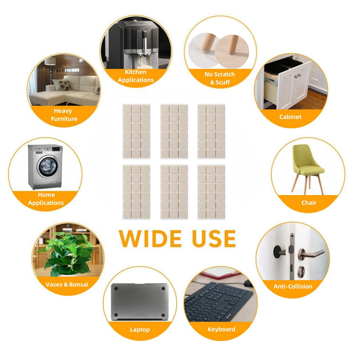 Felt Furniture Pads for Hardwood Floor (96 Count)