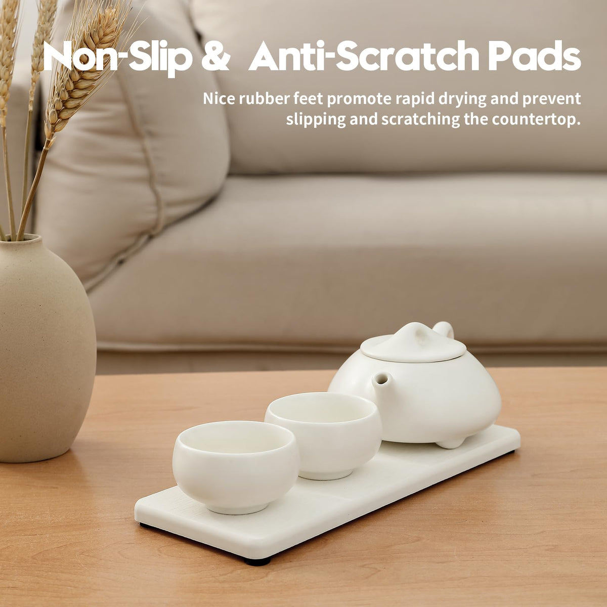 2PCS 7"x3.5" Water Absorbing Bathroom Sink Vanity Trays (2 Count)