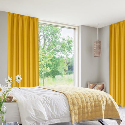 Blackout Curtains for Bedroom Living Room 42 x 84 Inch Long Yellow (2 Count)