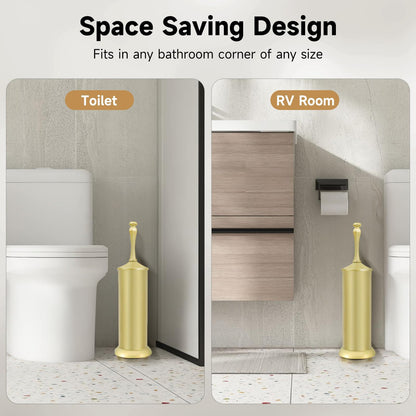 Gold Toilet Brush and Holder