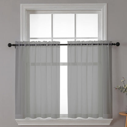 Sheer Window Curtains Tier 2 Pieces Set