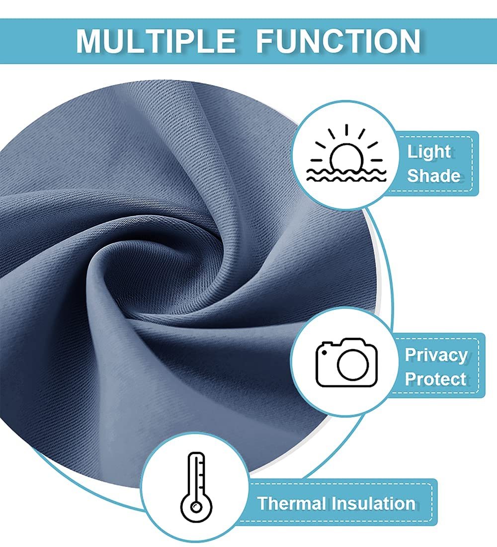 Blackout Curtains for Bedroom Living Room Nursery 72 inches Long (2 Count)