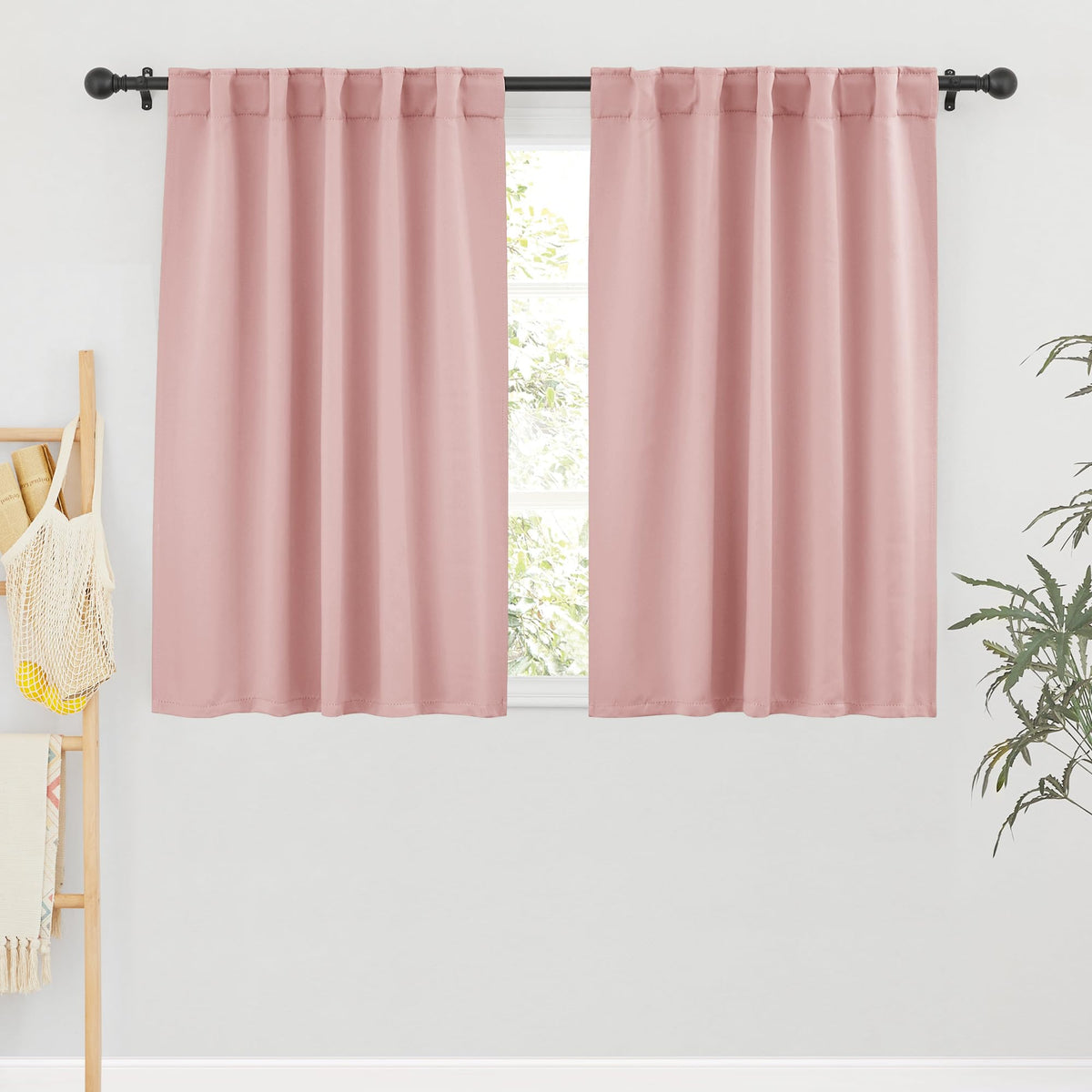 Small Window Curtains Blackout for Kitchen Bathroom Cafe RV Camper (2 Count)
