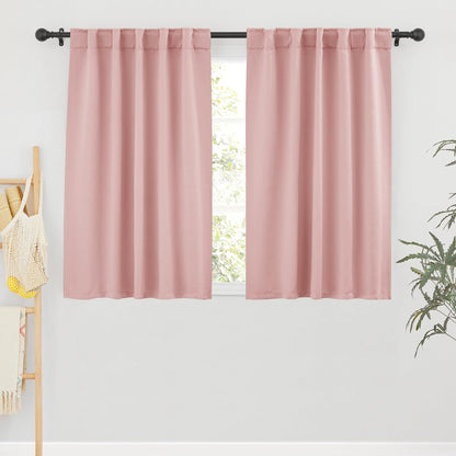 Small Window Curtains Blackout for Kitchen Bathroom Cafe RV Camper (2 Count)