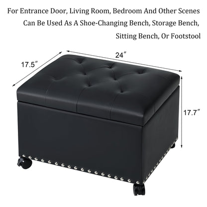Leather Storage Ottoman