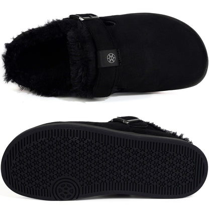 Fur Lined Clogs for Women Men Winter Slippers