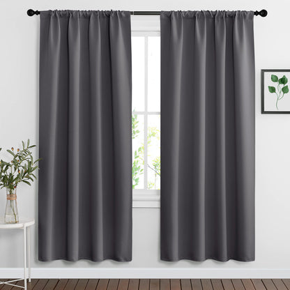 Extra Wide Blackout Curtains for Bedroom Living Room 72 inch Long (2 Count)