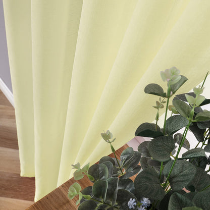 Sheer Curtain Linen Textured Living Room Curtains Sheer Light Filtering Rod Pocket Voile Curtain for Bedroom (2 Count)